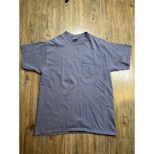 Vintage 1990s Key Elements Blue Knit Loose Fit Made in USA L Shirt